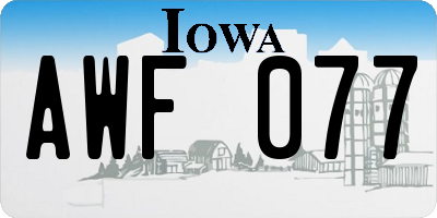 IA license plate AWF077