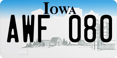 IA license plate AWF080