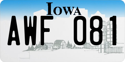 IA license plate AWF081