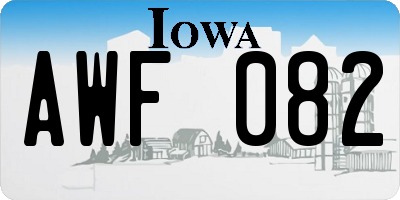 IA license plate AWF082