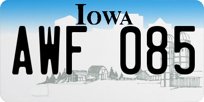 IA license plate AWF085