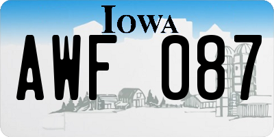 IA license plate AWF087