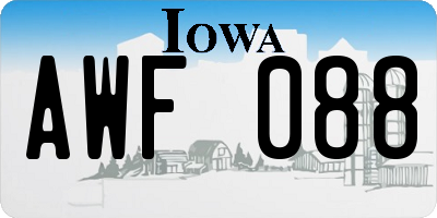 IA license plate AWF088