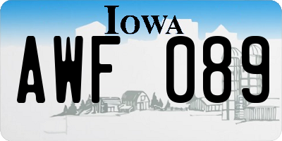 IA license plate AWF089