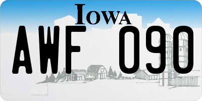 IA license plate AWF090