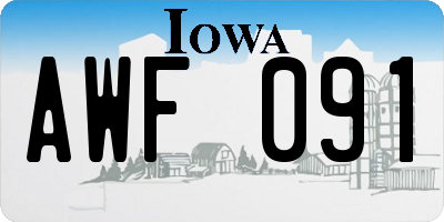 IA license plate AWF091