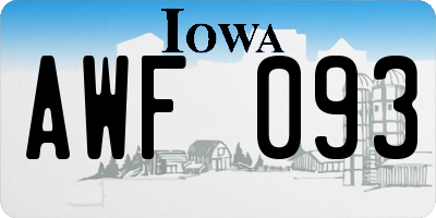 IA license plate AWF093