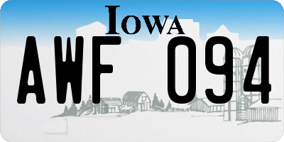 IA license plate AWF094