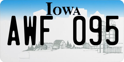 IA license plate AWF095