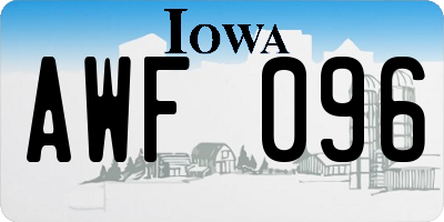 IA license plate AWF096