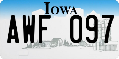 IA license plate AWF097