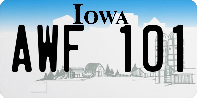 IA license plate AWF101