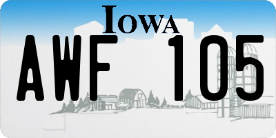 IA license plate AWF105