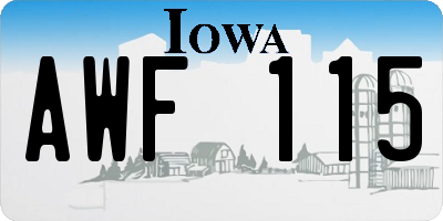 IA license plate AWF115