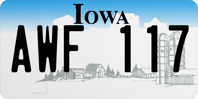 IA license plate AWF117