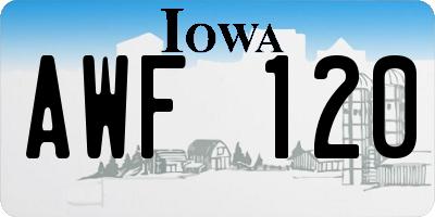 IA license plate AWF120