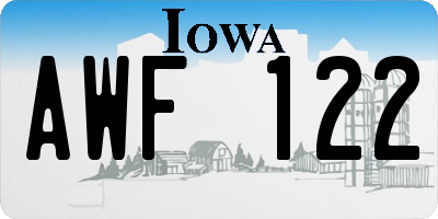 IA license plate AWF122