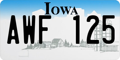 IA license plate AWF125