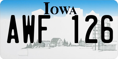 IA license plate AWF126