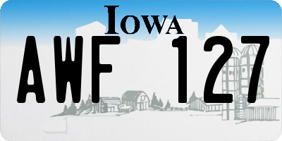 IA license plate AWF127