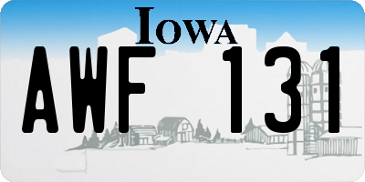 IA license plate AWF131