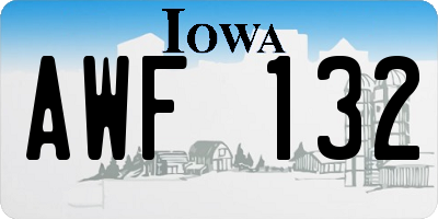 IA license plate AWF132