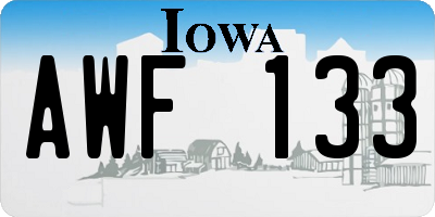 IA license plate AWF133