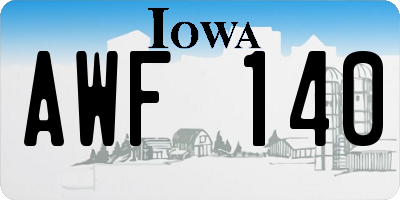 IA license plate AWF140