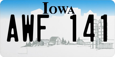 IA license plate AWF141