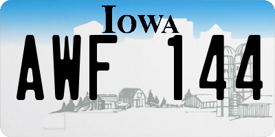 IA license plate AWF144