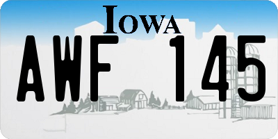 IA license plate AWF145