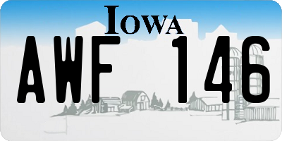 IA license plate AWF146