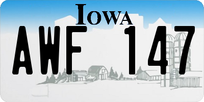 IA license plate AWF147