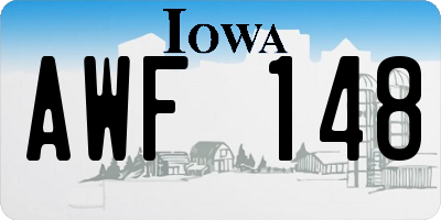 IA license plate AWF148