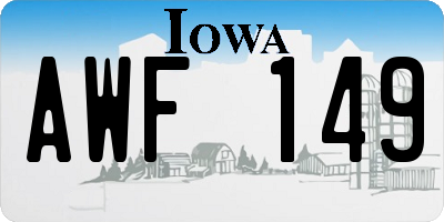 IA license plate AWF149
