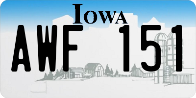 IA license plate AWF151