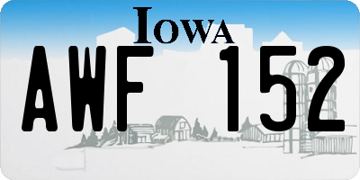 IA license plate AWF152