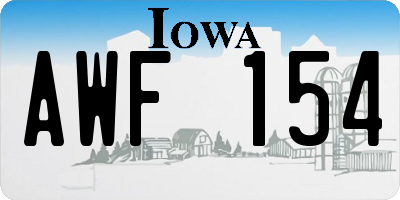 IA license plate AWF154