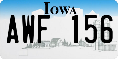 IA license plate AWF156