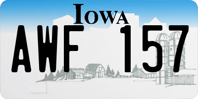 IA license plate AWF157