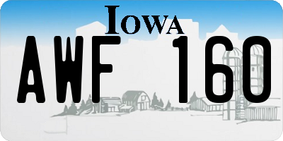IA license plate AWF160