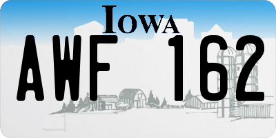 IA license plate AWF162
