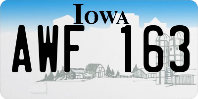 IA license plate AWF163