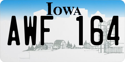 IA license plate AWF164