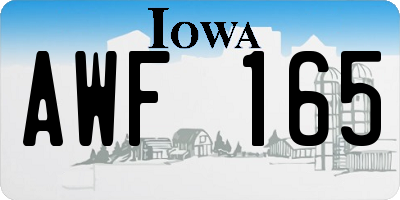 IA license plate AWF165