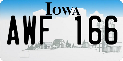 IA license plate AWF166