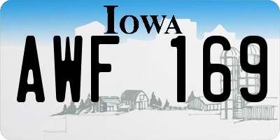 IA license plate AWF169
