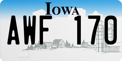 IA license plate AWF170