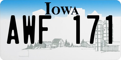 IA license plate AWF171
