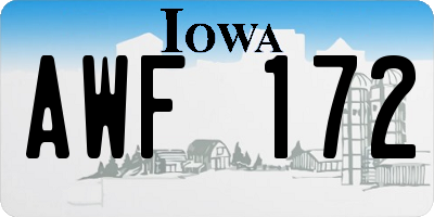 IA license plate AWF172
